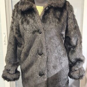 Elegant Charcoal Teddy Jacket